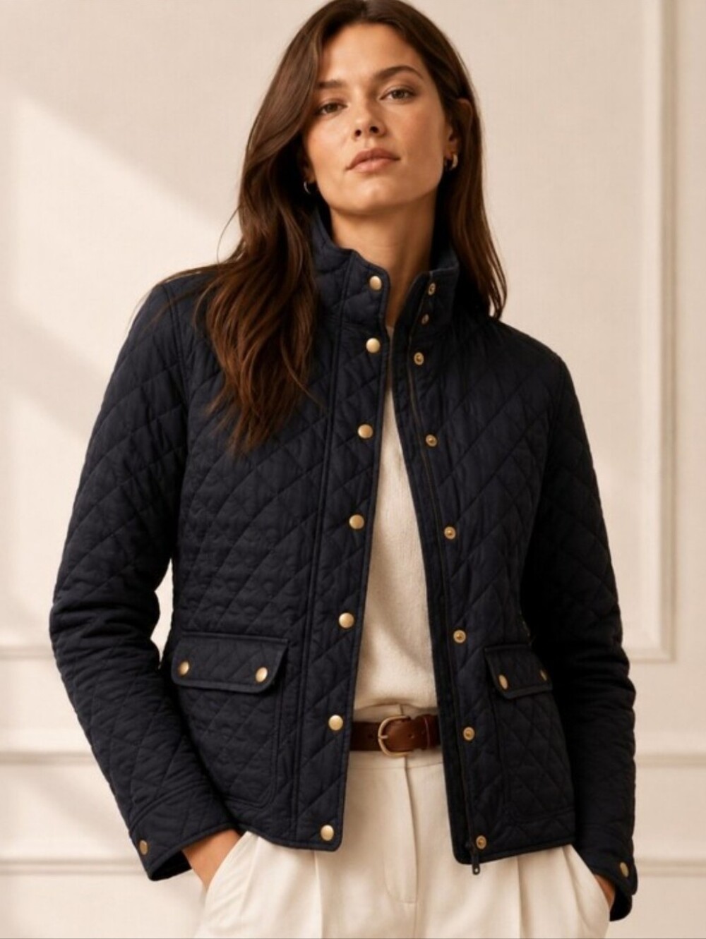 J. Crew Black Quilted Utility Jacket